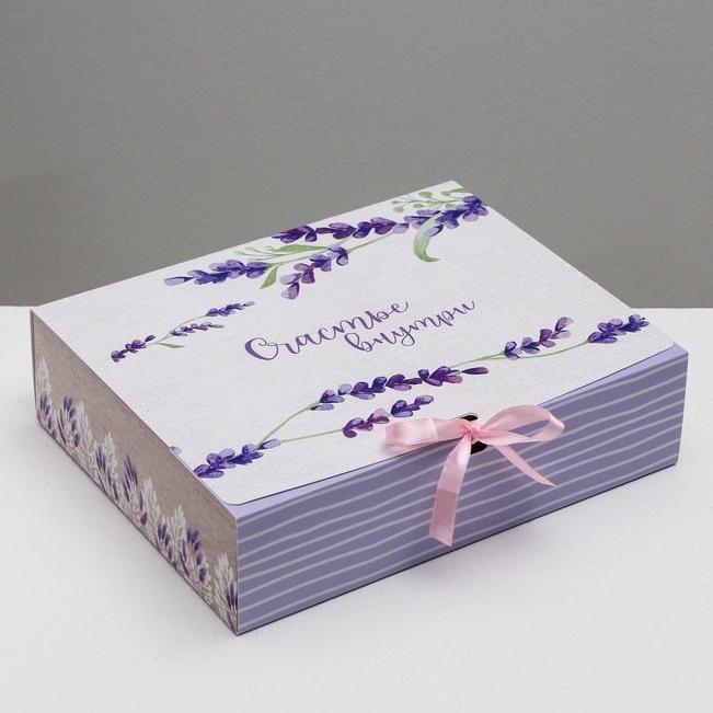 Коробка подарочная "Счастье внутри", 31 х 24,5 х 9 см
