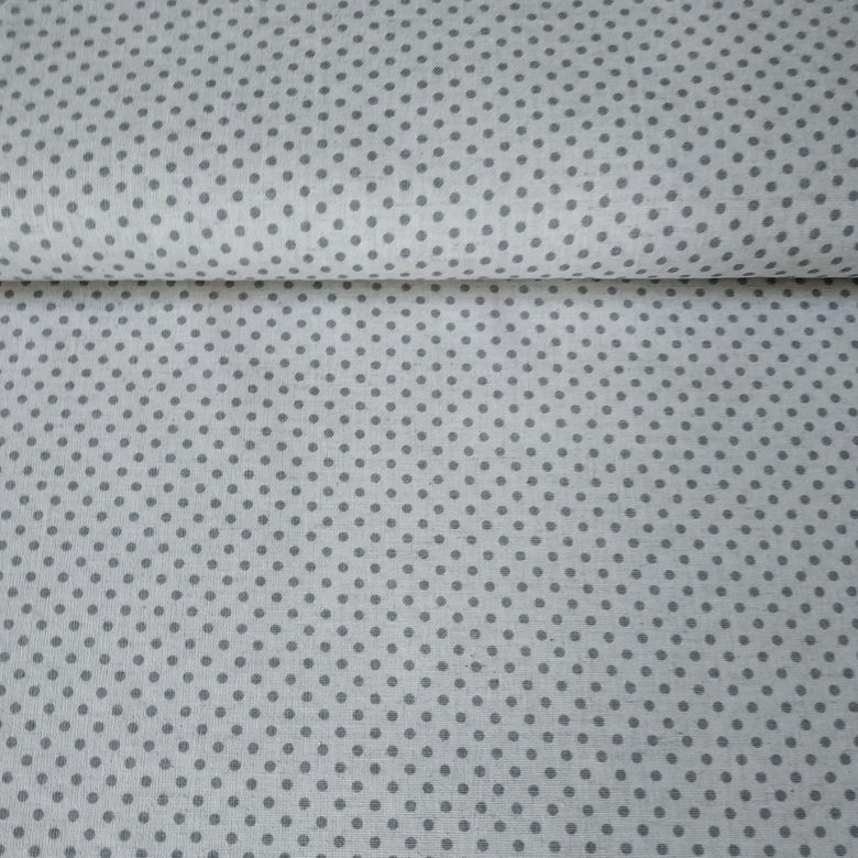 Ткань полулен мелкие серые горохи на льняном фоне