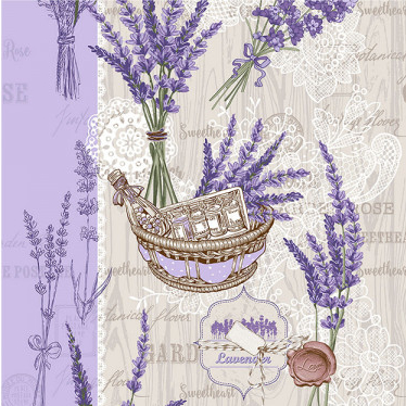 Полотно вафельное набивное "Лето в Провансе"