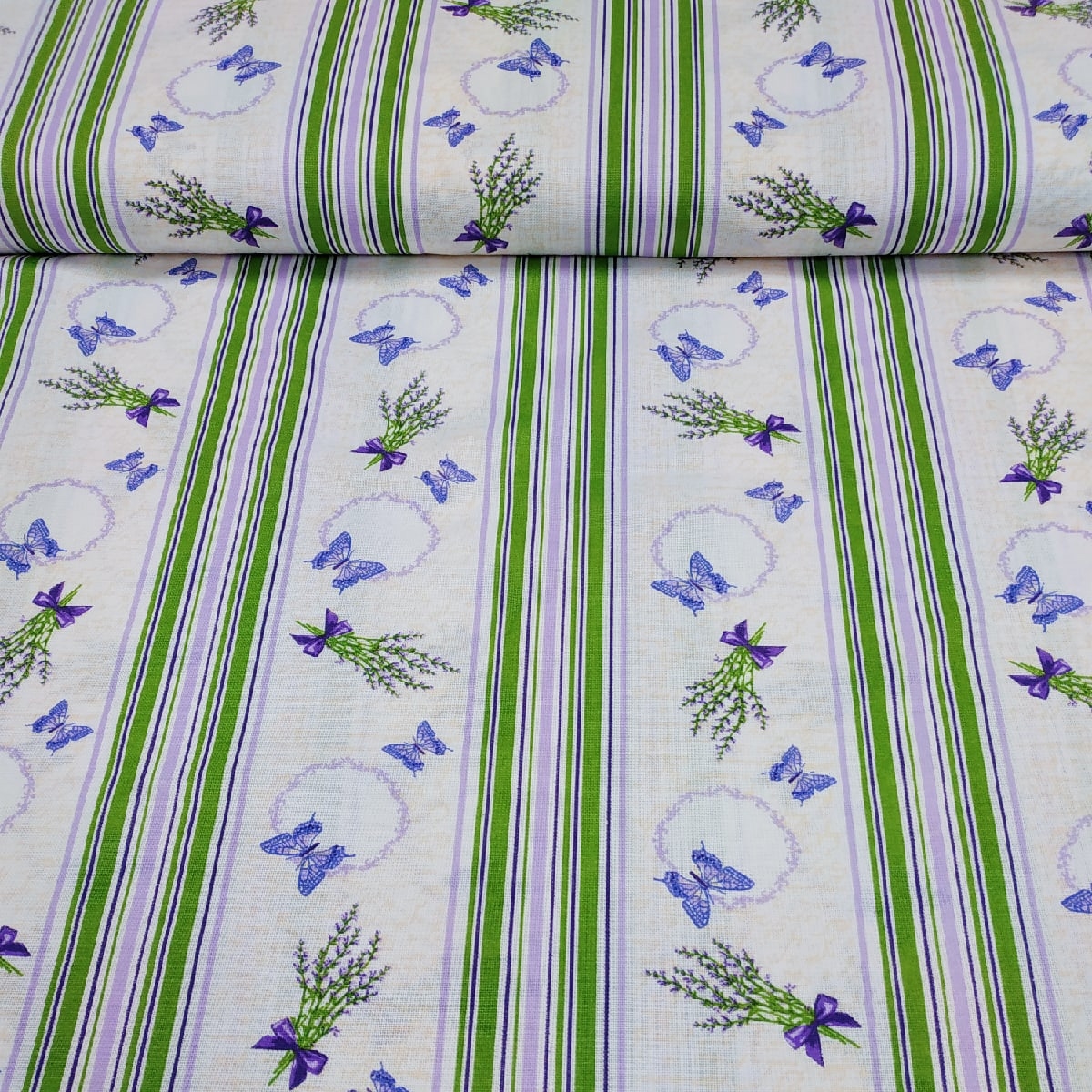 Ткань лавандовая полоска, 100 хлопок, пр-ва Беларусь