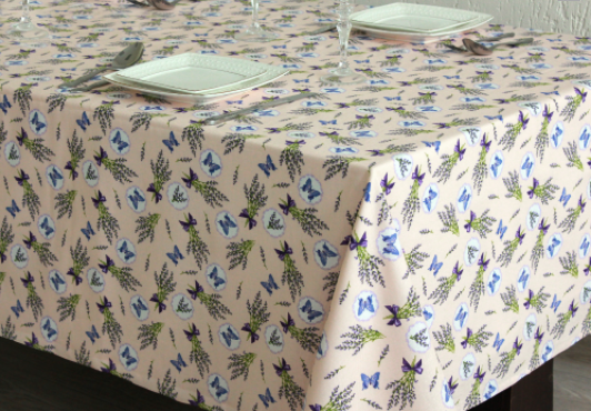 Ткань лавандовые букетики на персиковом, 100 хлопок, пр-ва Беларусь