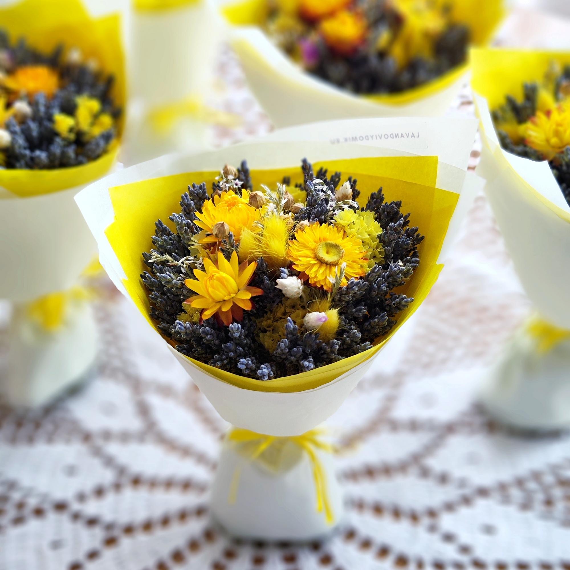 Букет-комплимент из Крымских сухоцветов,  в желтых оттенках