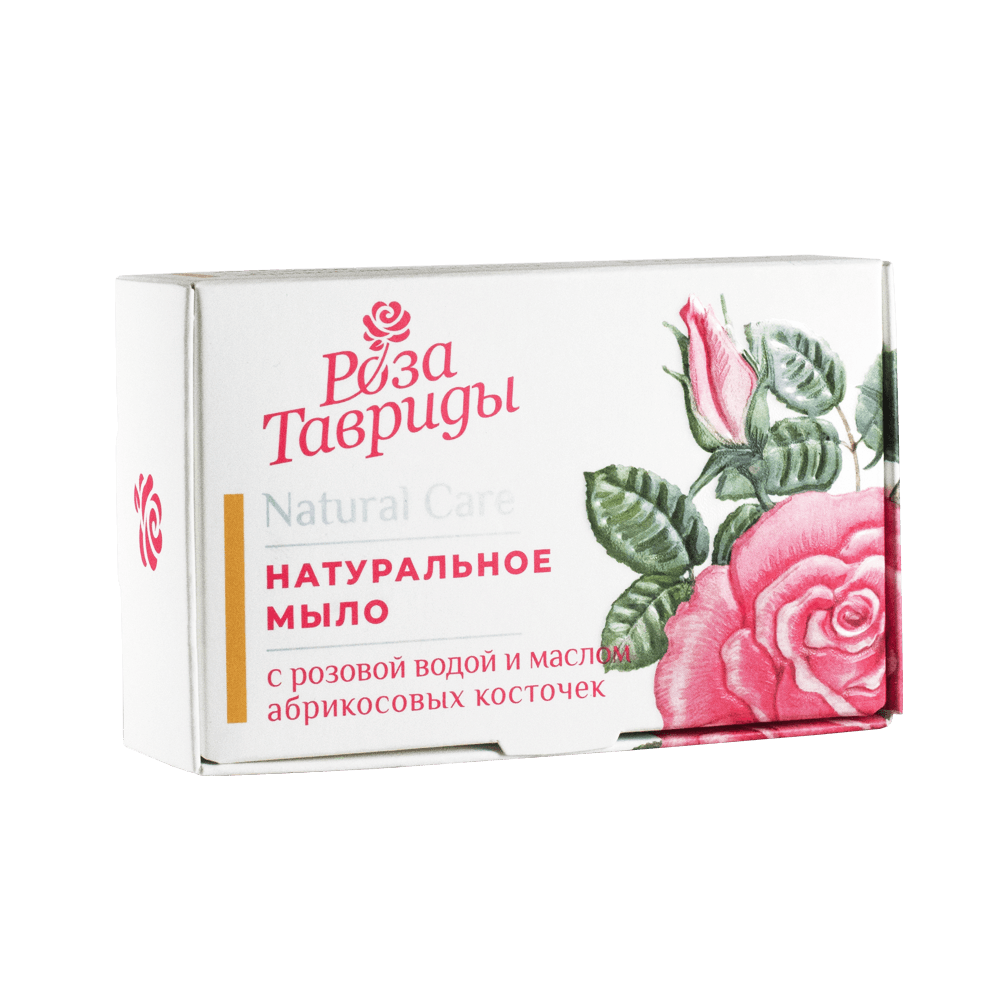 Натуральное мыло с розовой водой и маслом абрикосовых косточек, серия Роза Тавриды