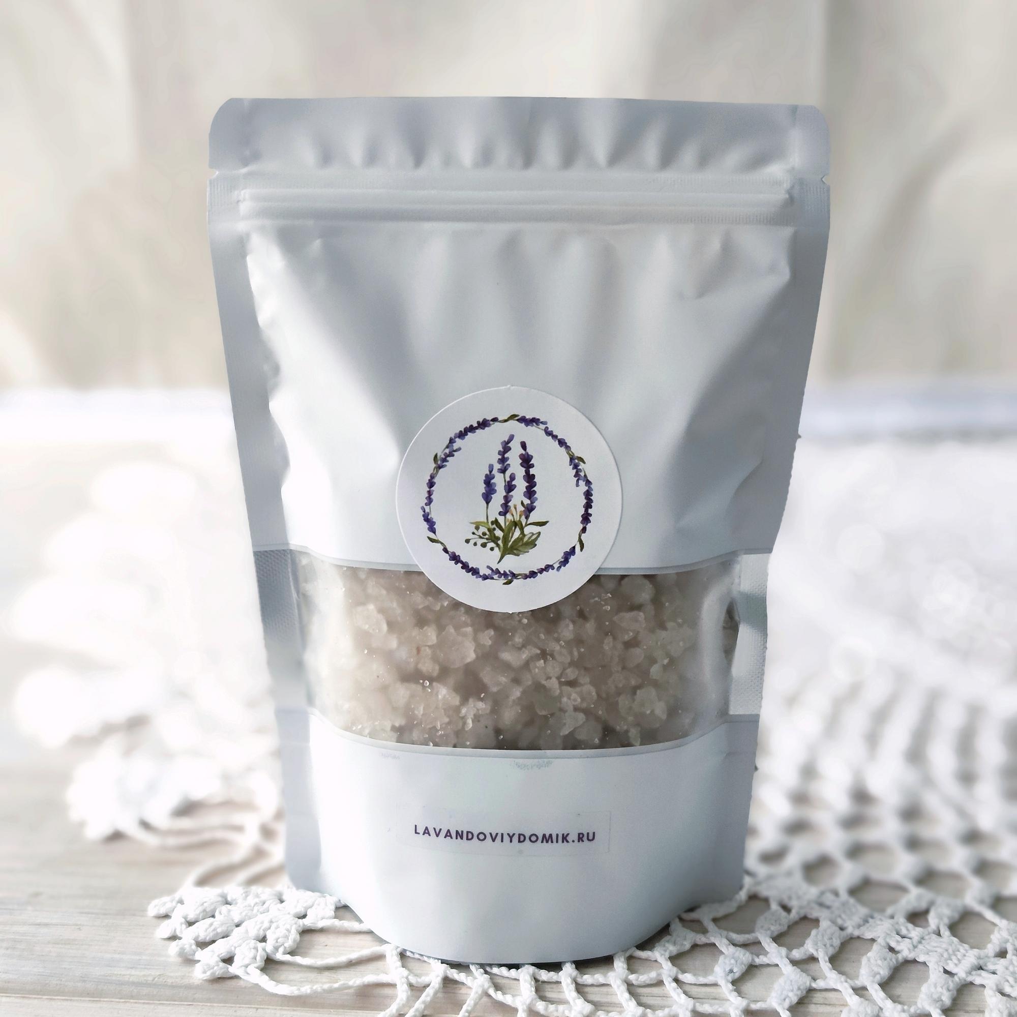 Крымская розовая соль с эфирным маслом лаванды, 450 грамм