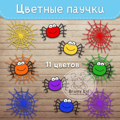 Цветные паучки