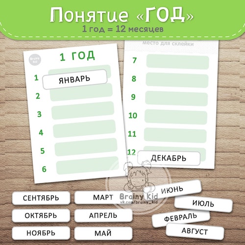 Понятия ГОД и МЕСЯЦЫ