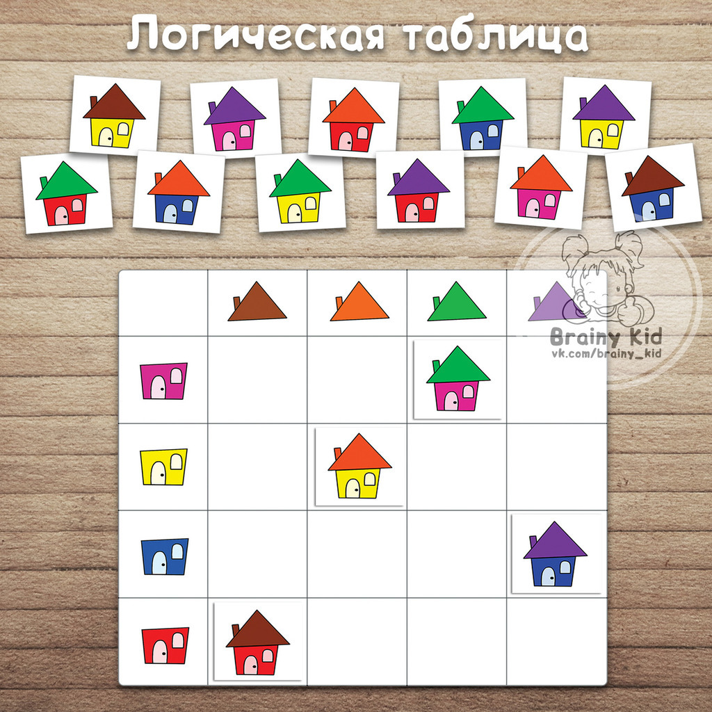 Логическая таблица - Домики