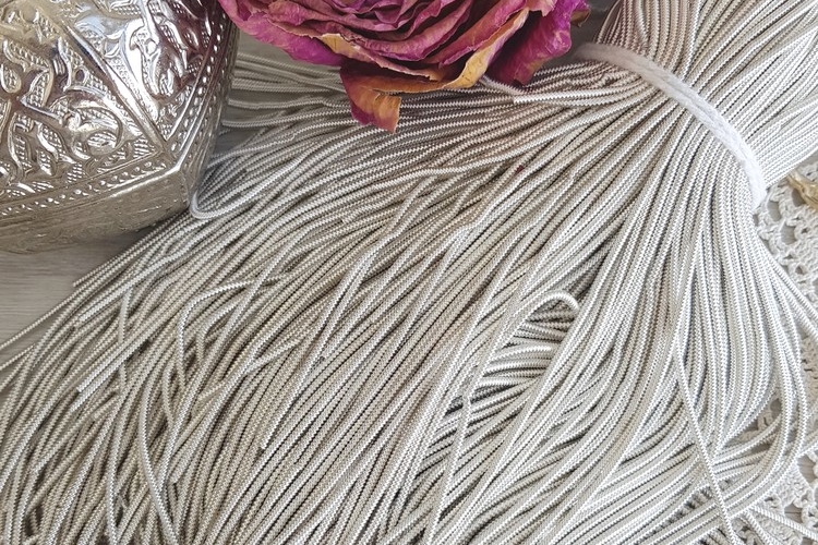 Канитель фигурная, зиг-заг, цвет серебро, размер 1,2 мм