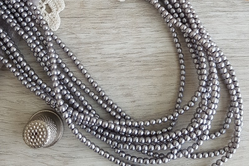 Жемчуг искусственный серый серебристый 3мм