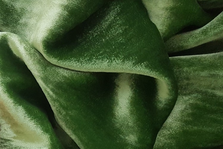 Шёлковый бархат на шифоновой основе, зеленый
