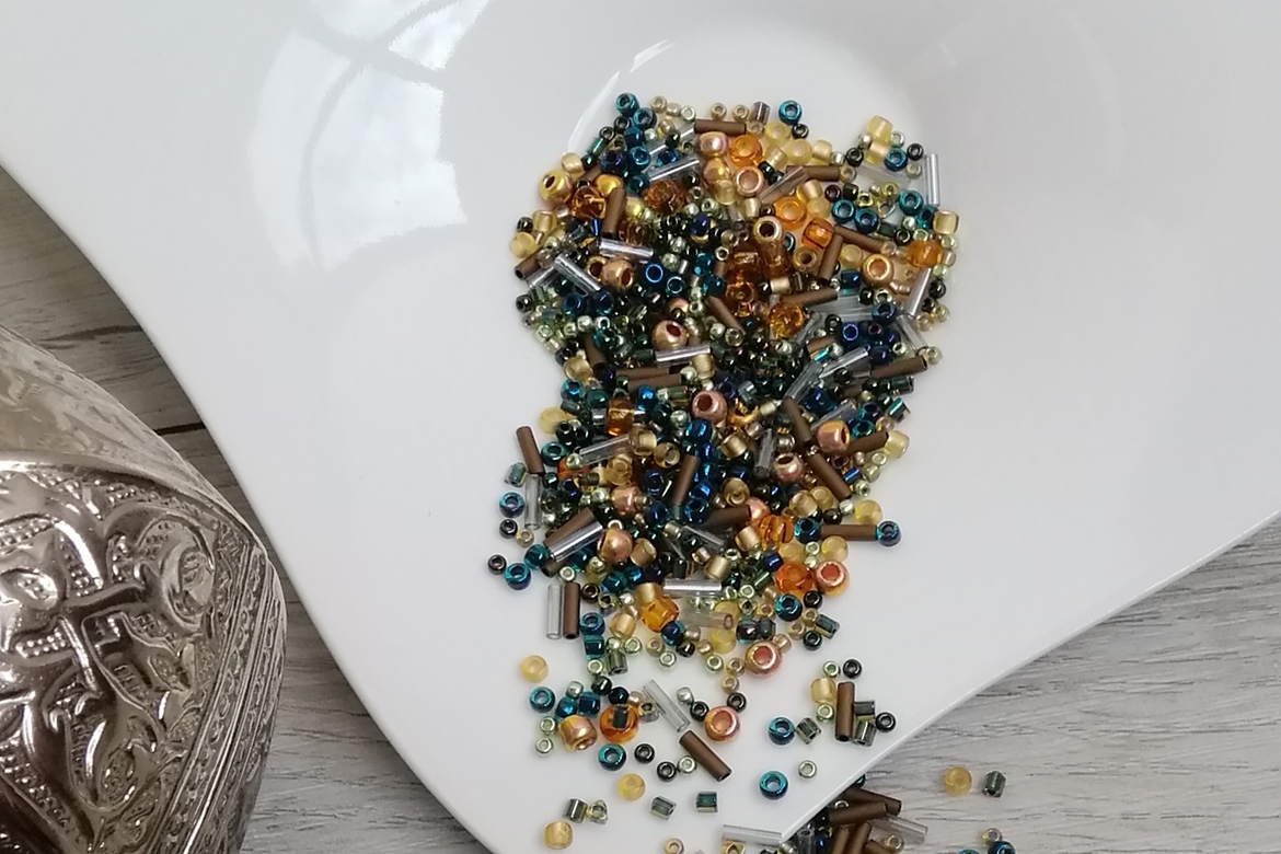 Японский бисер ТОНО, микс. 3220 Тохо золотой синий