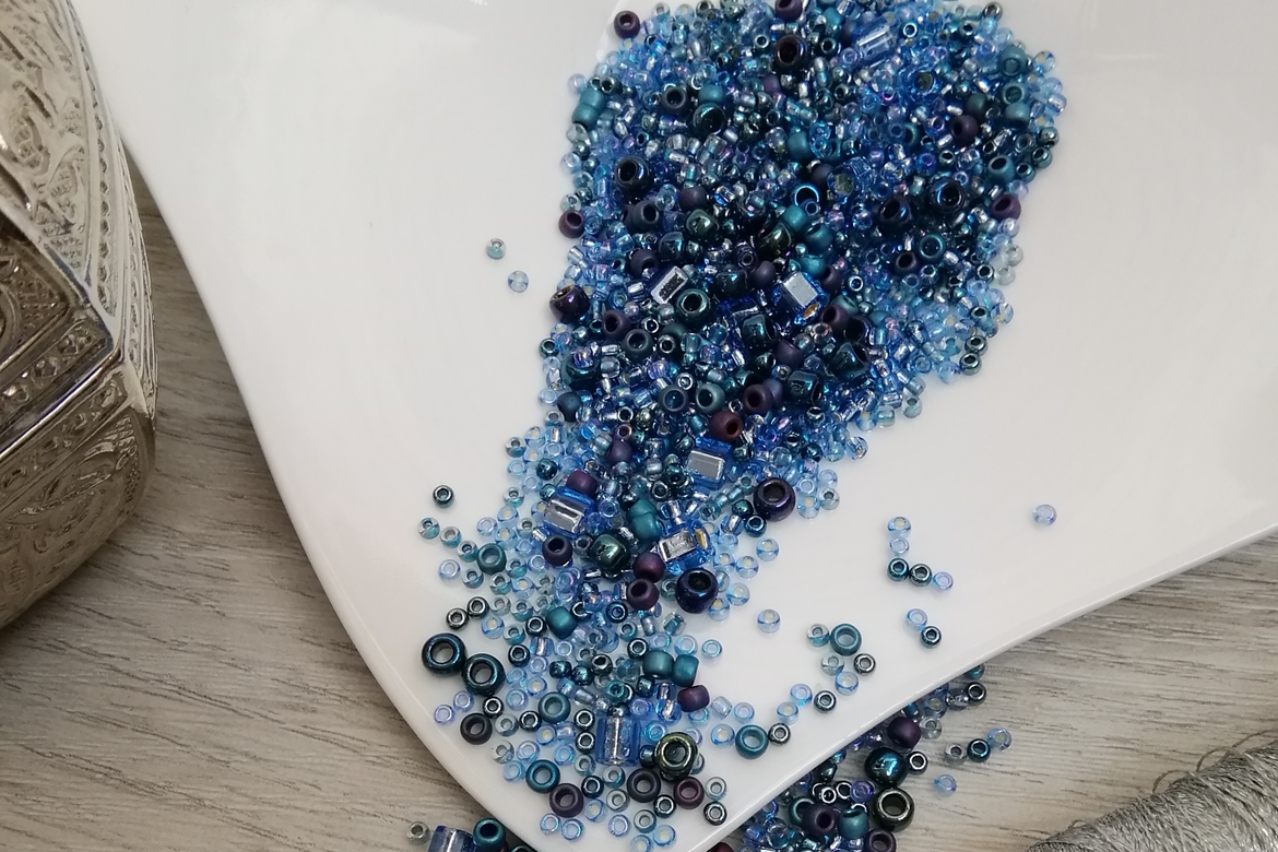 Японский бисер ТОНО, микс №3204 Фиолетово - синий
