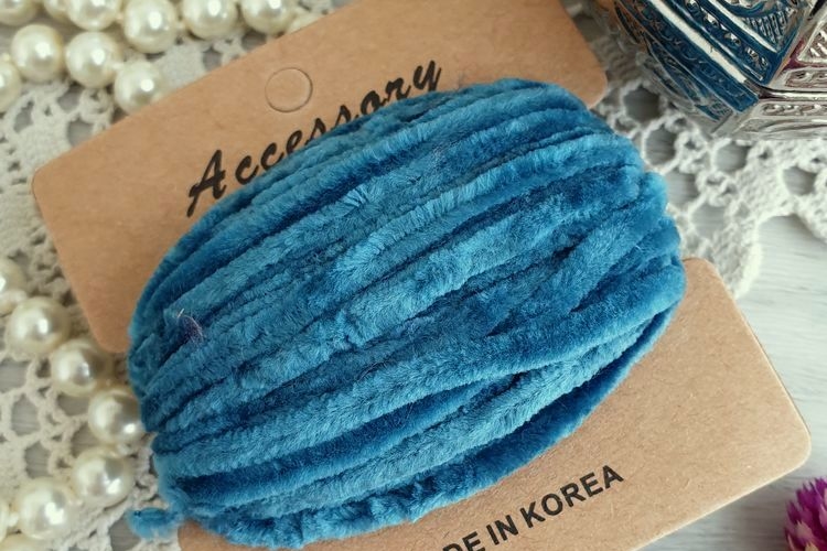 синель бирюзовая, аква, синяя, для вышивки