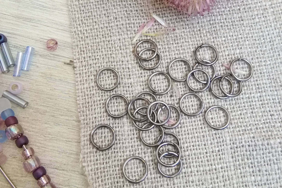 Кольца соединительные, 7 мм, цвет - темное серебро