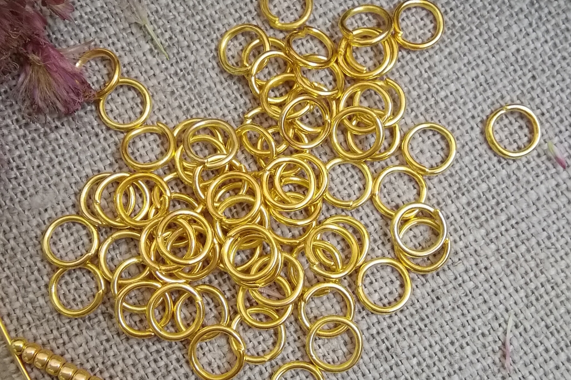 Кольца соединительные, 7мм, Цвет - золото.