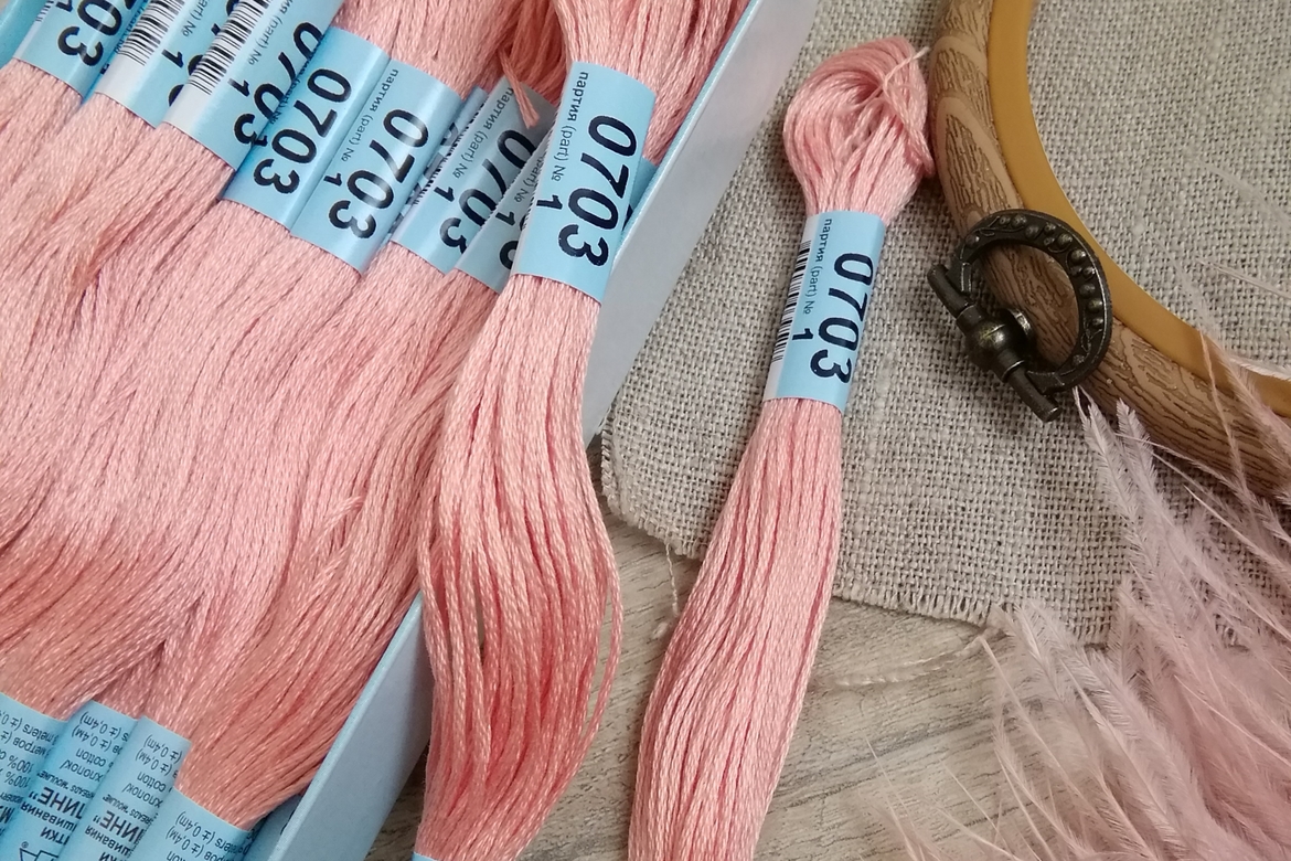 Мулине хлопок 100%, цвет персиковый №0703