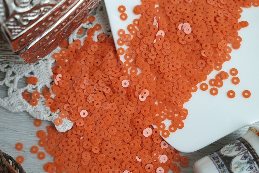 итальянские пайетки плоские оранжевые