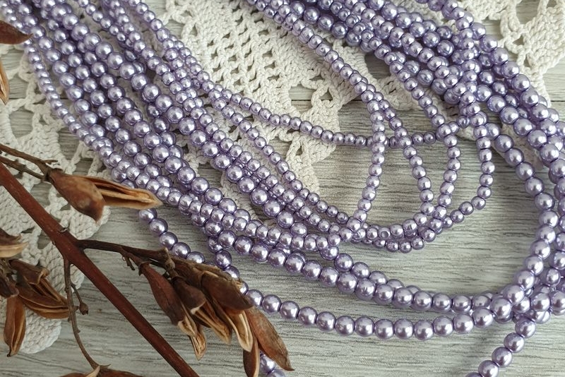 чешский жемчуг 2мм 3мм сиреневый