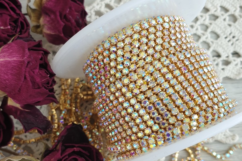 стразовая лента эффект АВ