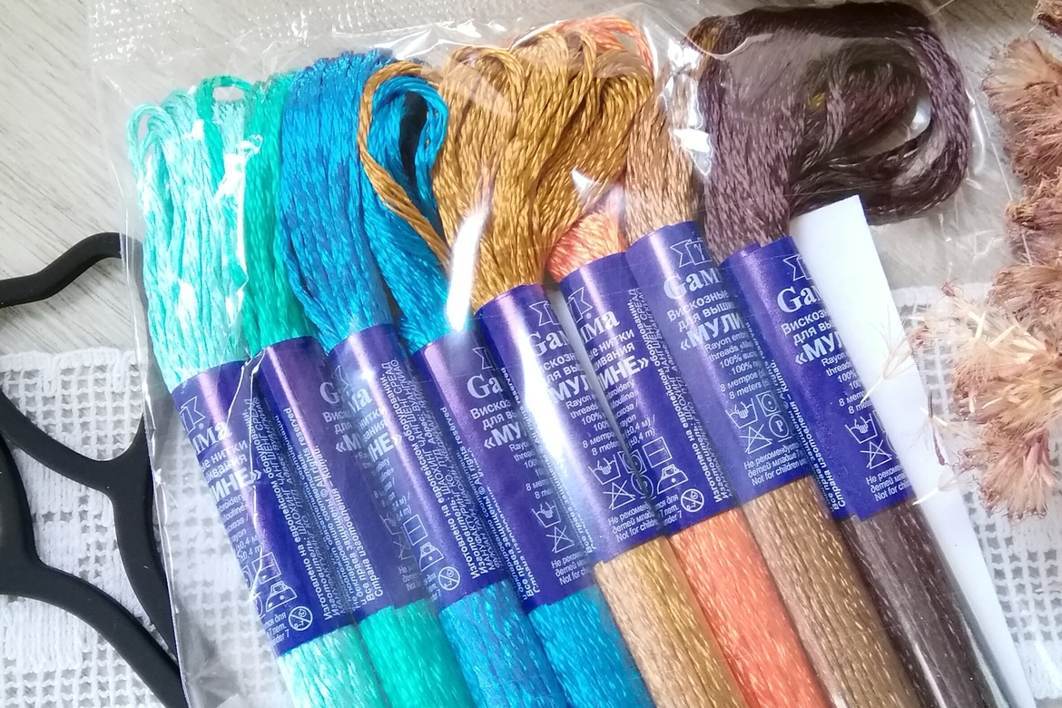 нитки мулине вискозные гамма