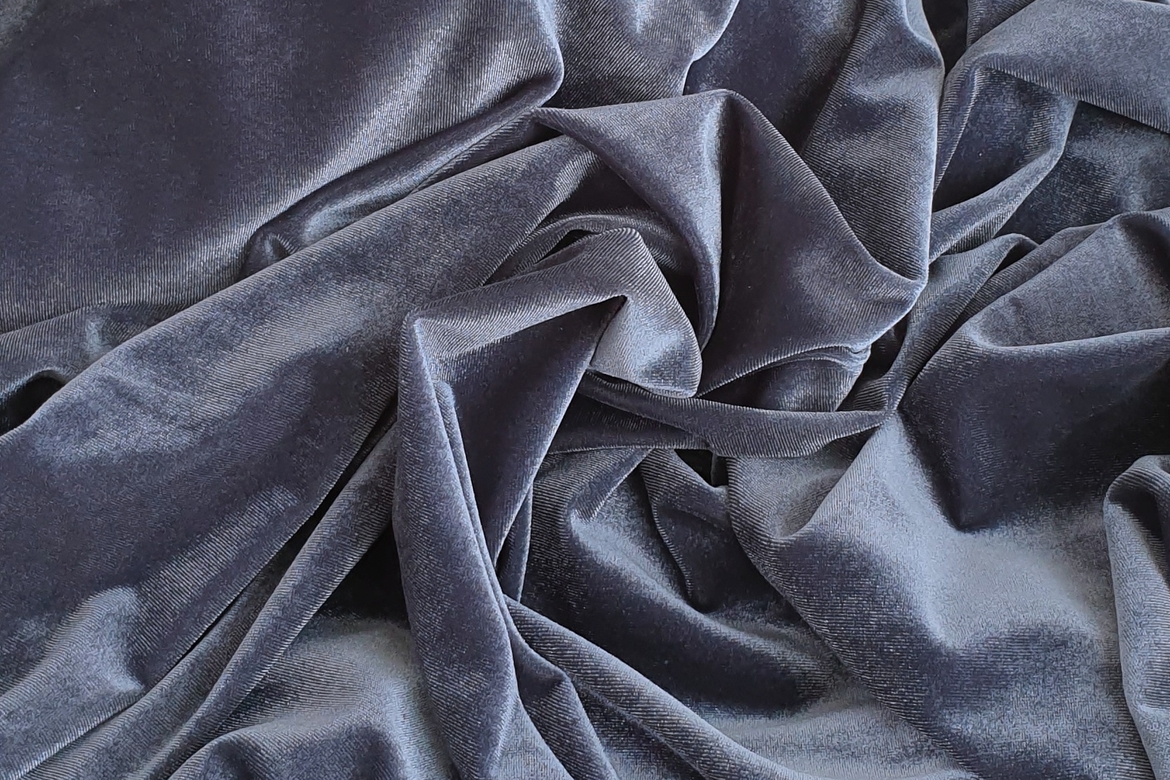 бархат  с эластаном серый