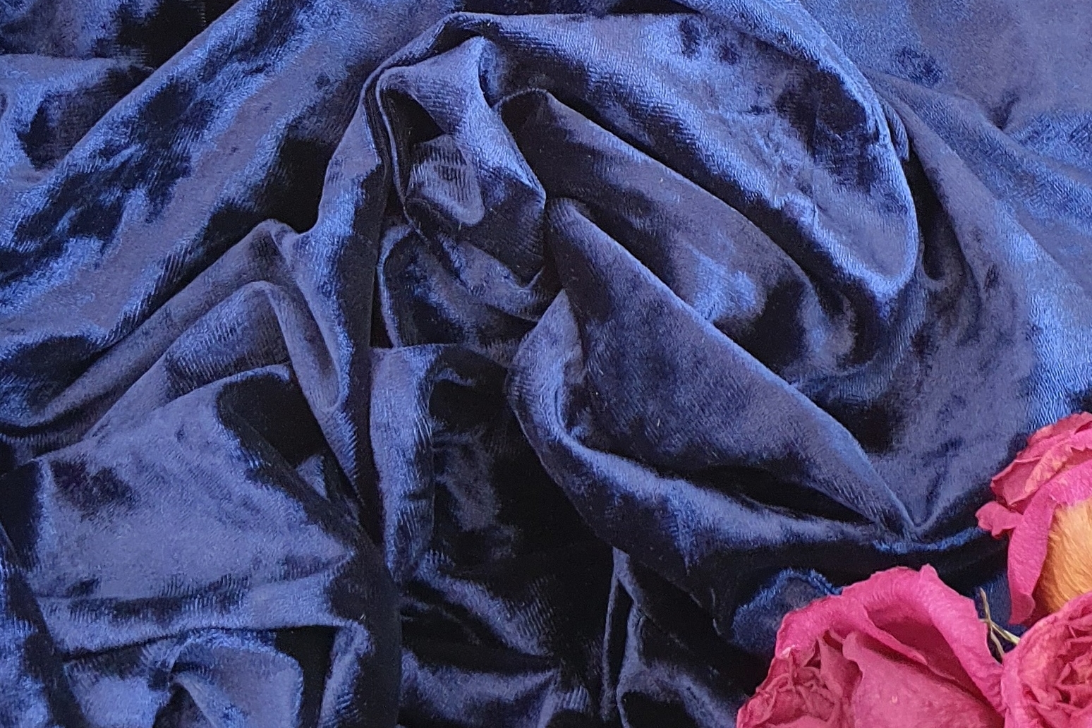 бархат с эластаном синий