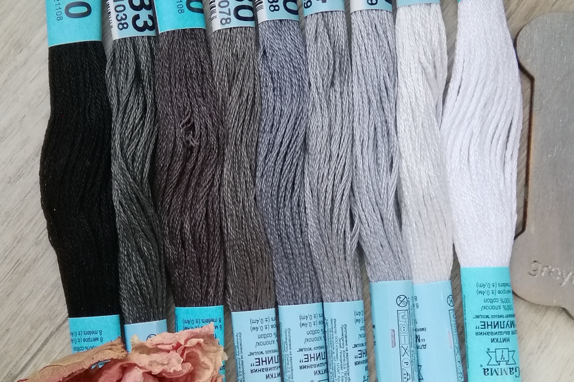 мулине хлопковое серое