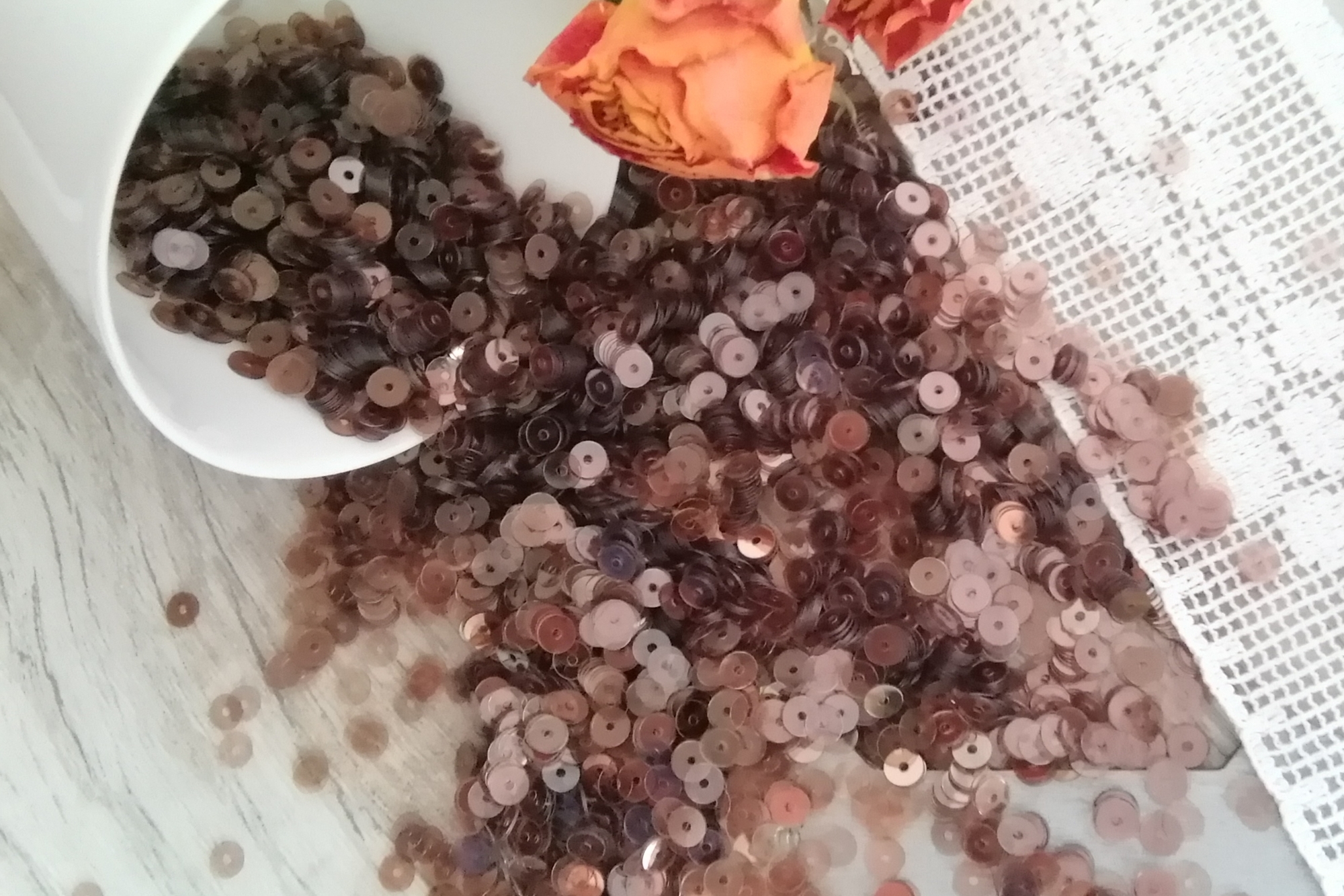 итальянские пайетки пайетки коричневые 4мм