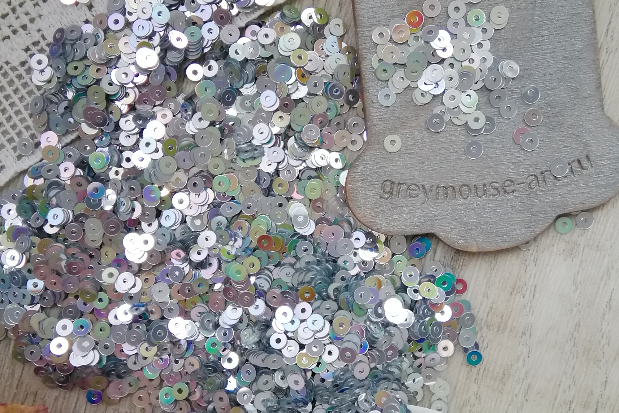 пайетки итальянские пайетки серебро 3мм