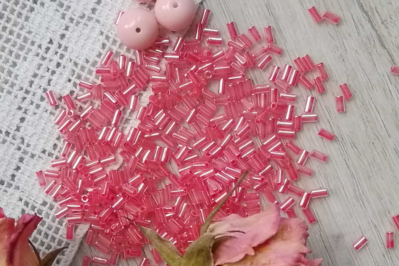 бисер toxo bugle розовый малиновый