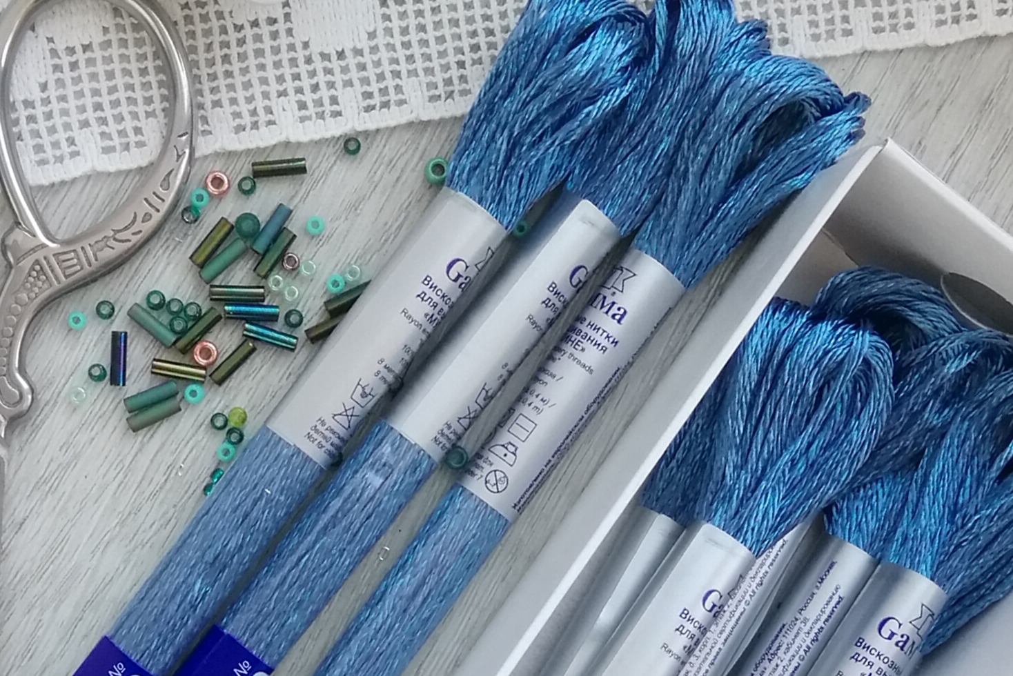 мулине вискозное гамма голубые 0304