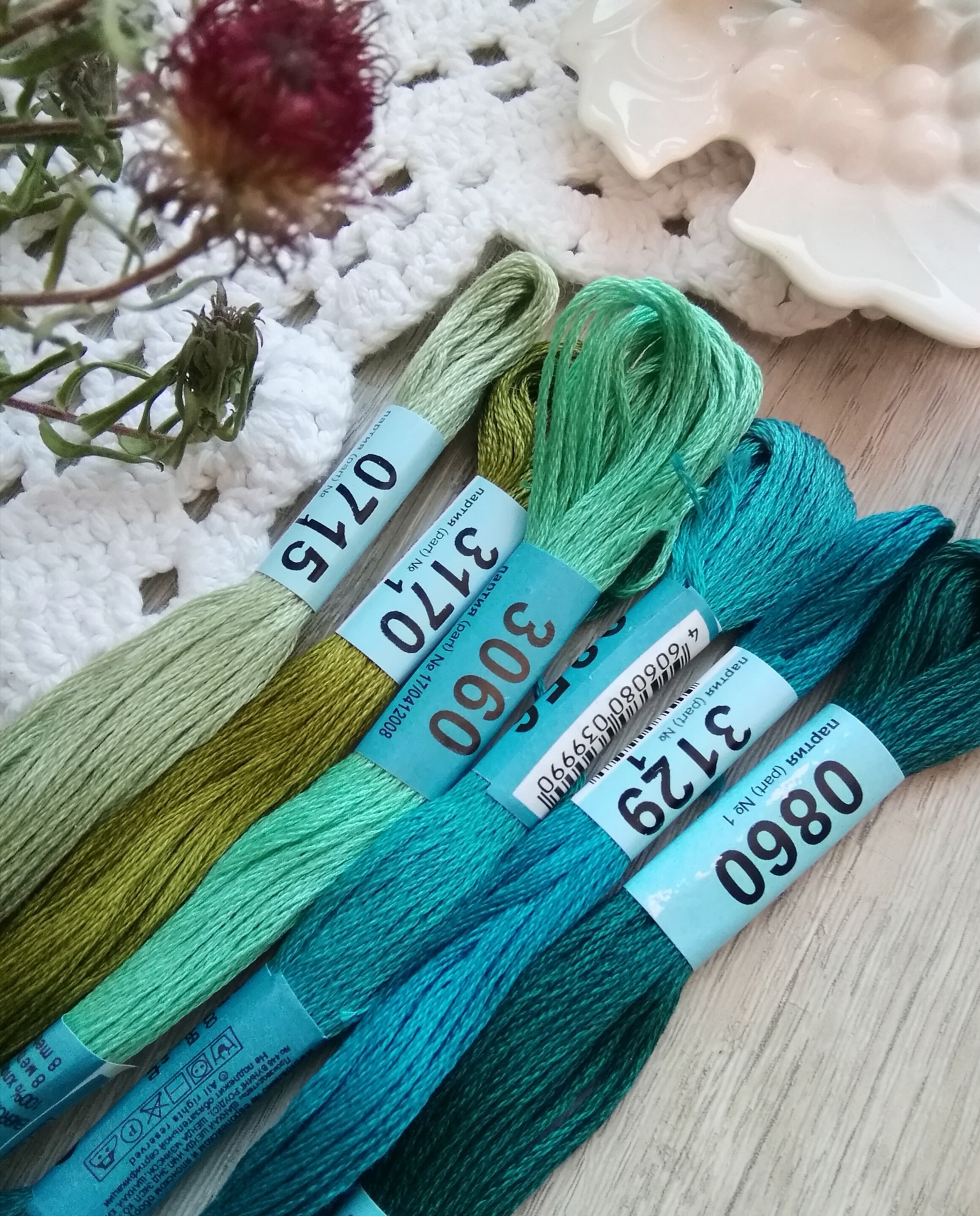 Набор мулине ИЗУМРУДНЫЙ ЛИСТ ассорти  (muln012)