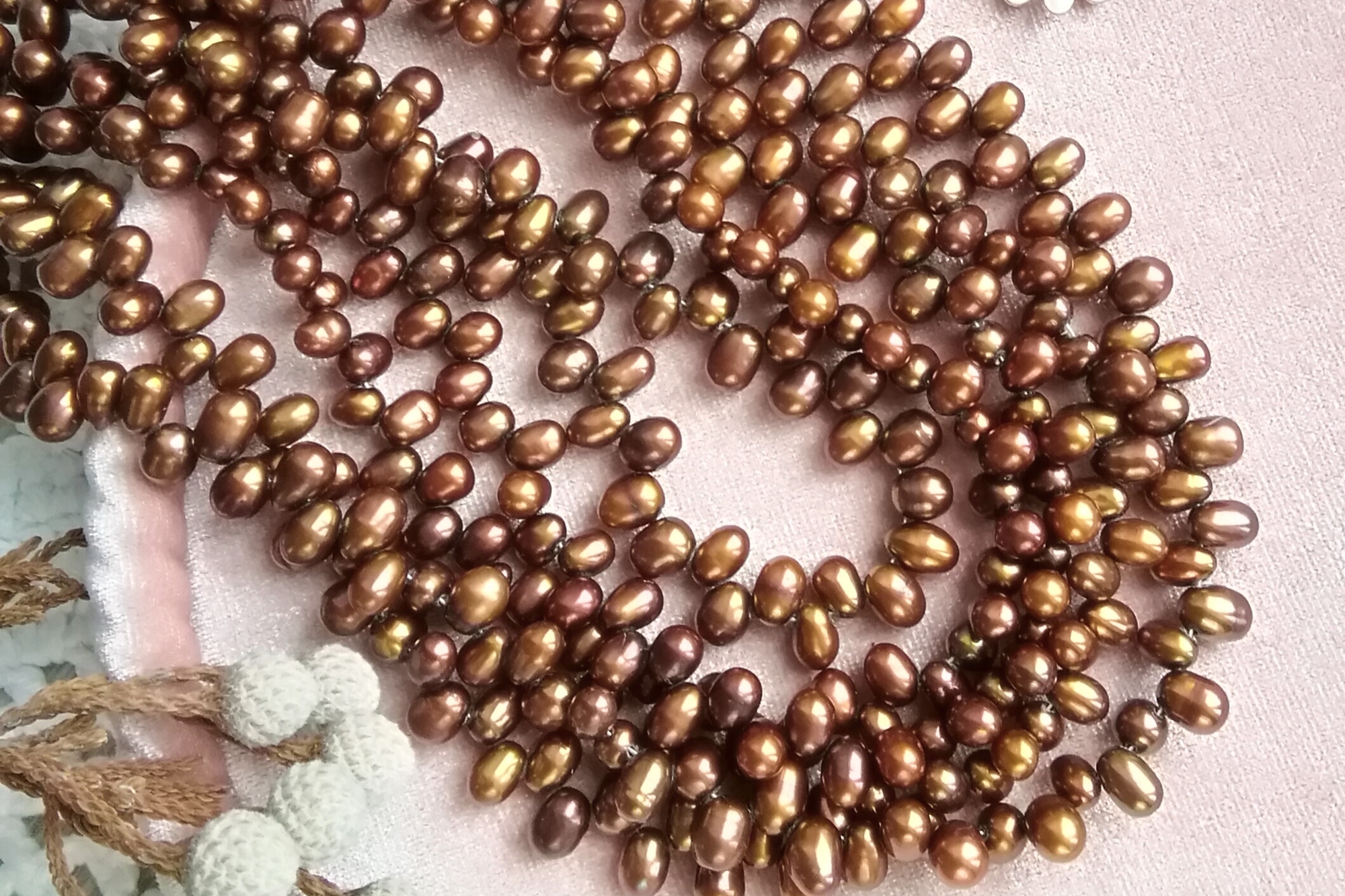 жемчуг натуральный цвет бронза