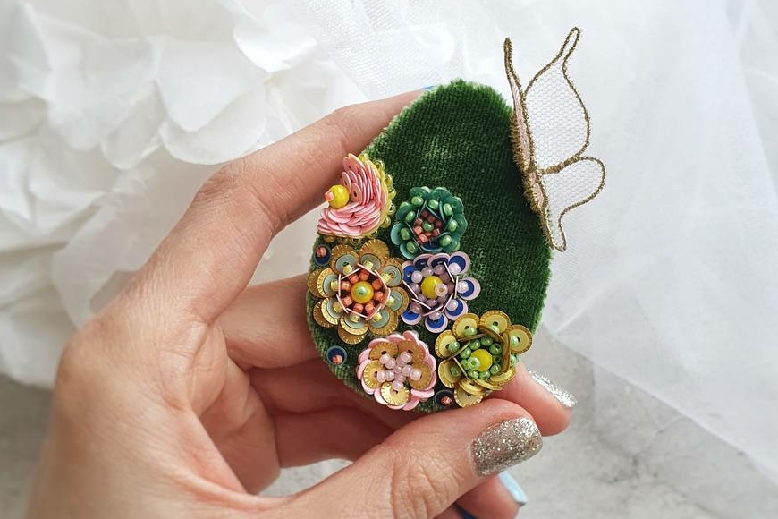 набор материалов для броши пасхальное яичко broshkischool