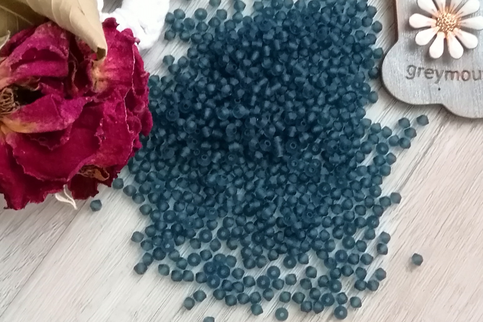 биконусы  серо-синие матовые 3 мм Чешские Precioza