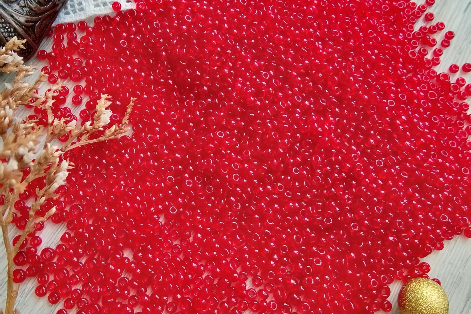 бисер чешский красный купить