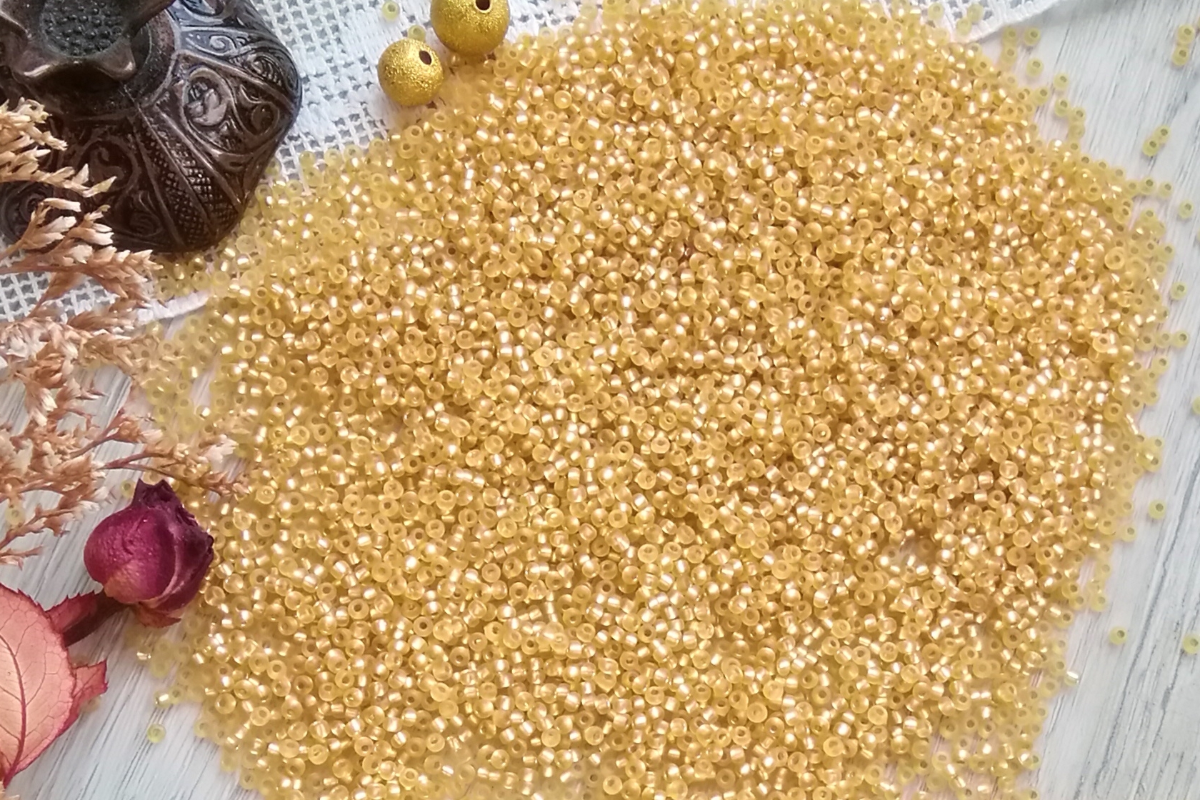 бисер чешский золотой купить