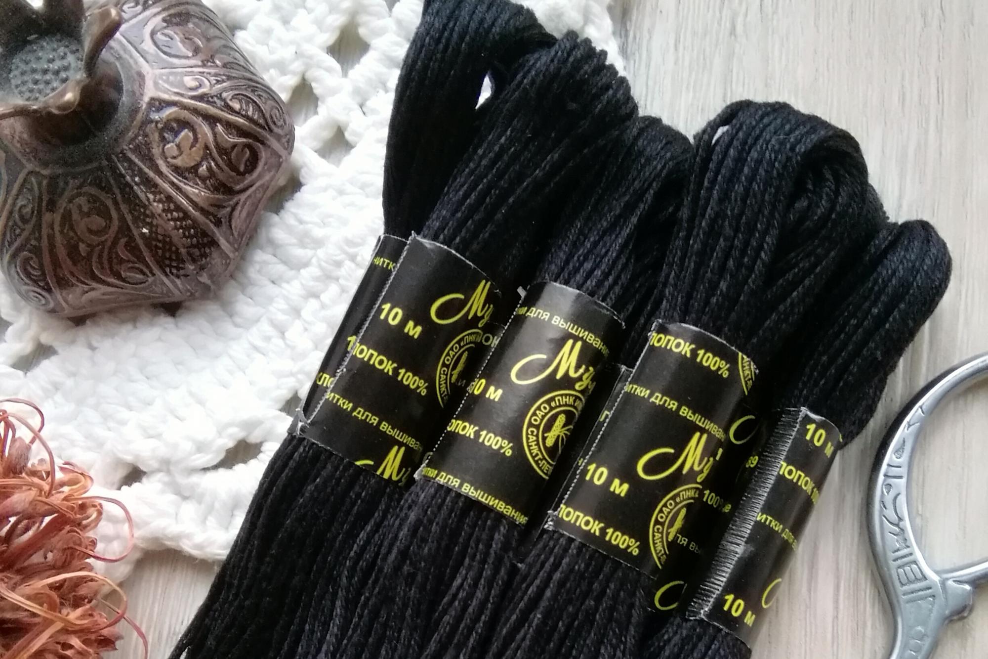 мулине черный 7214