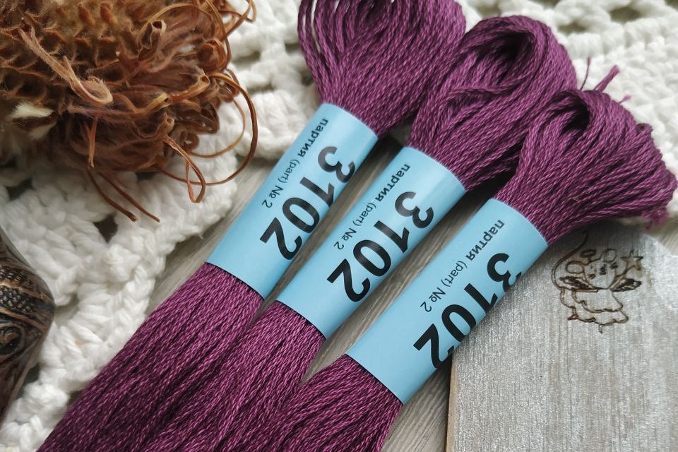 мулине Гамма хлопок фиолетовый 3102