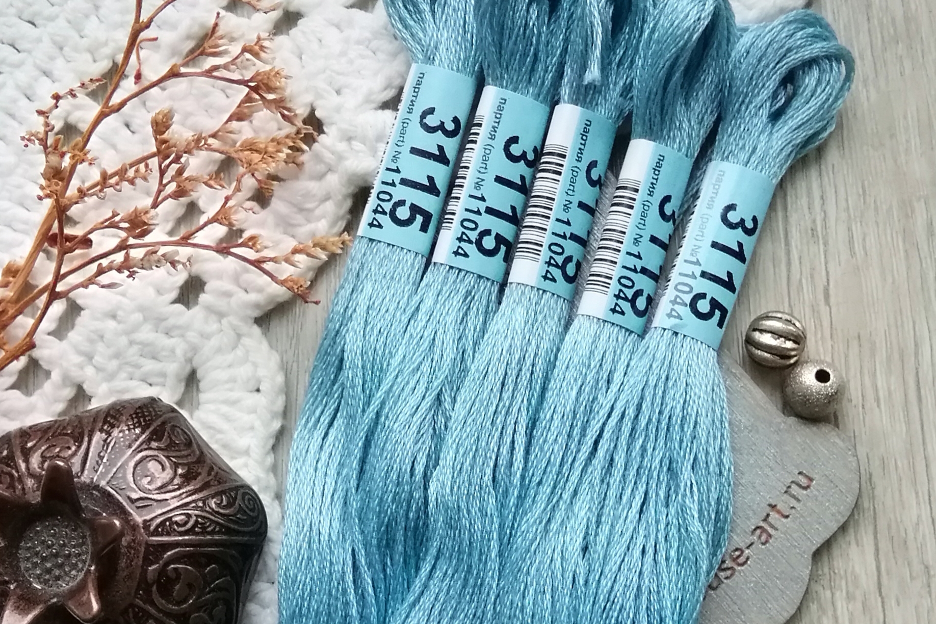 мулине Гамма хлопок светло-голубые 3115