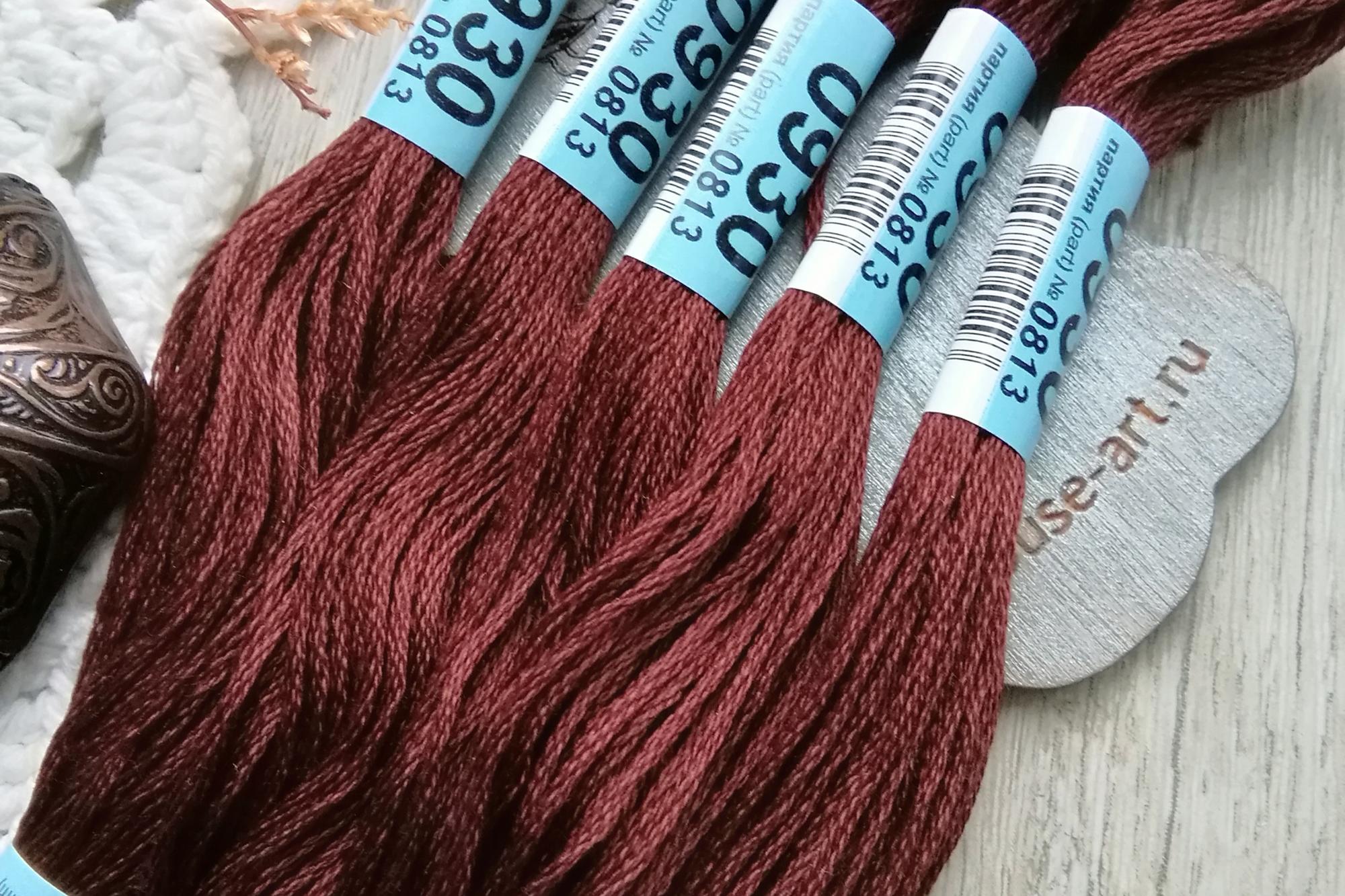 нитки мулине хлопок коричневые 0930 гамма