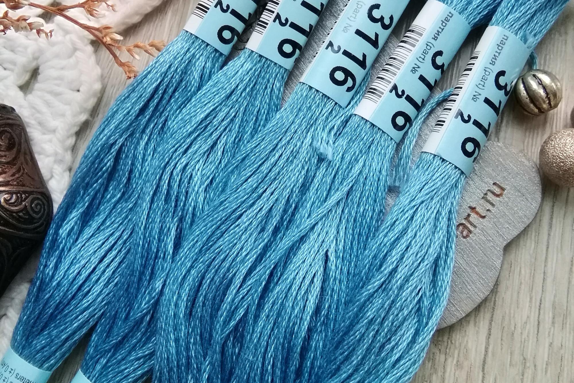 мулине хлопок светло-голубой 3116