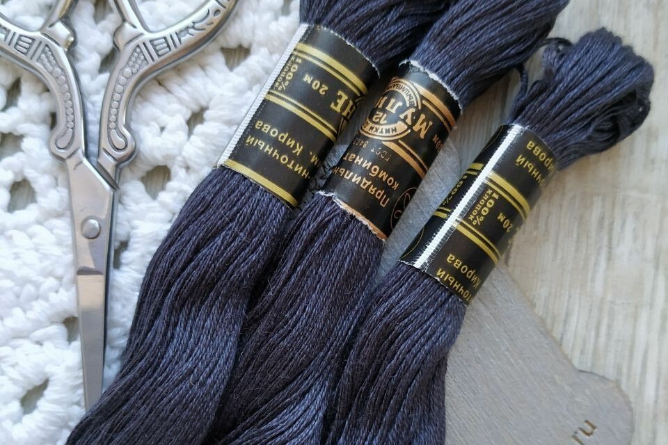 мулине кирова хлопок темно-серые 7210