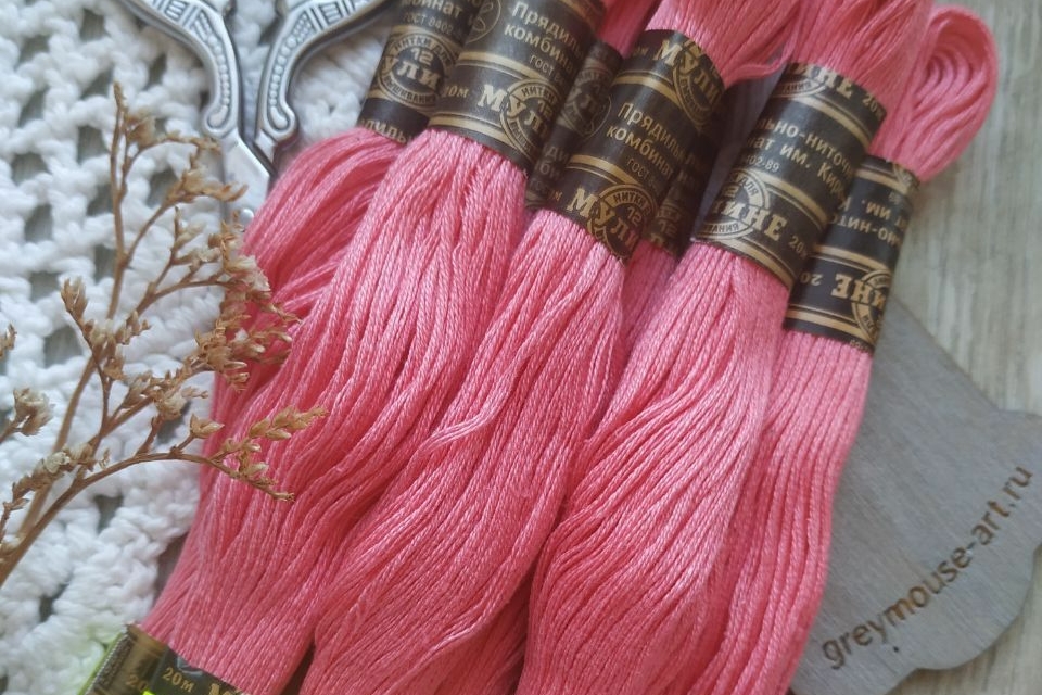 мулине хлопок кировские 1010 розовые