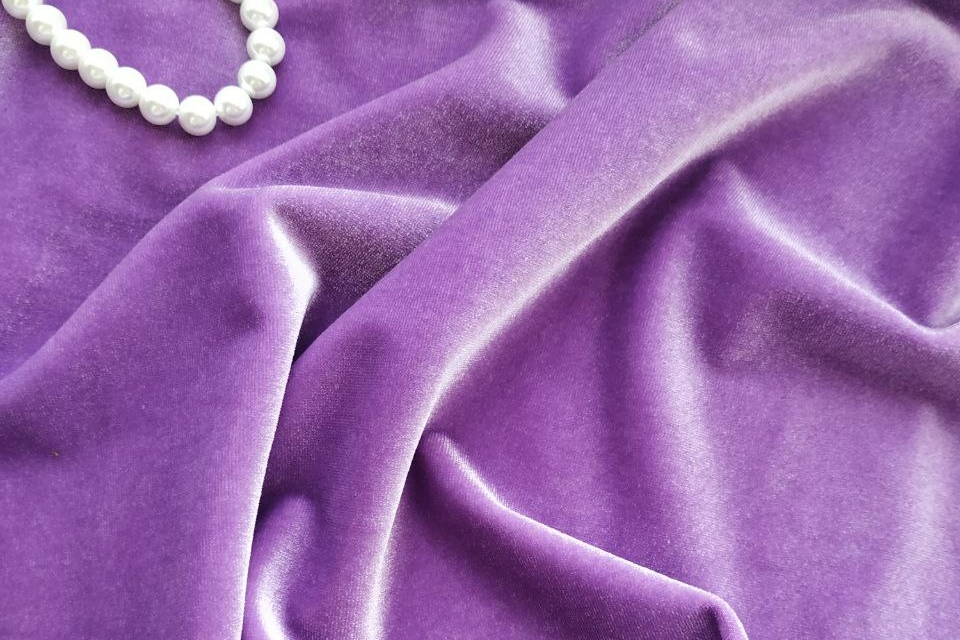 бархат трикотажный фиолетовый лавандовый