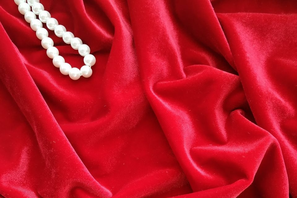 бархат трикотажный красный