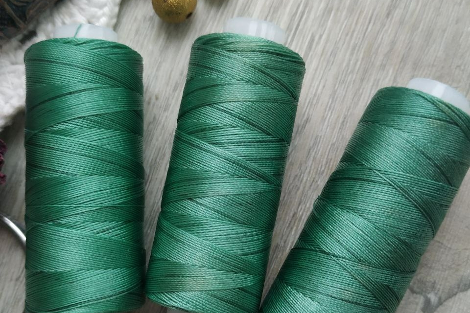 нитки для бисера и бисероплетения капроновые зеленые