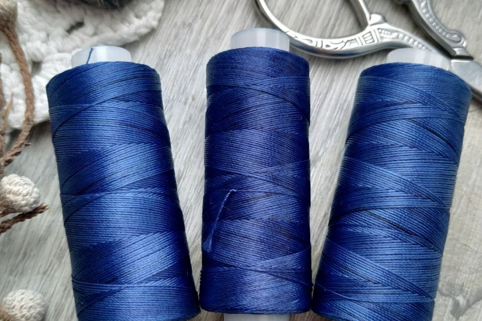 нитки капроновые для бисера синие