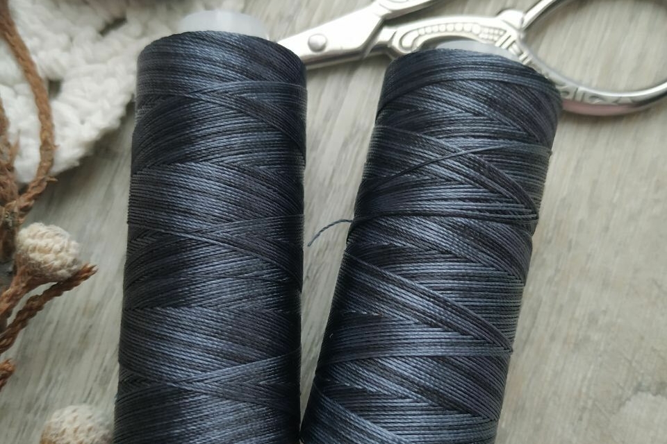 нитки капроновые для бисера темно-серые