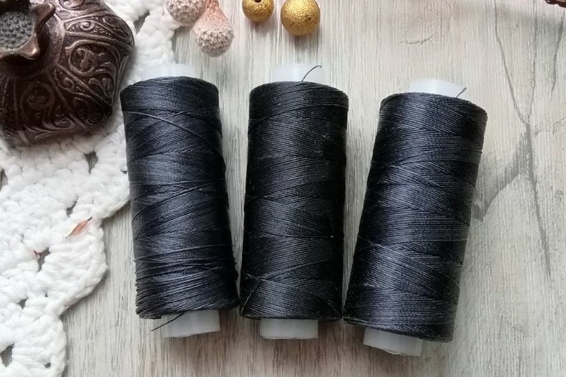 нитки капроновые для бисера серый графит